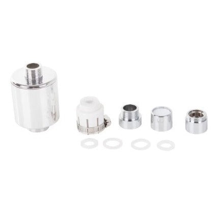 Set aerator/adaptor pentru baterie sanitara, JRM-YQ001, Metal, 9 piese, Argintiu