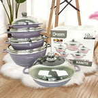 Set oale 10 buc Dessini acoperit cu granit antiaderent 20 cm, 24 cm, 28 cm, 32 cm + tavă pentru cuptor
