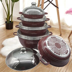 Set oale 10 buc Dessini acoperit cu granit antiaderent 20 cm, 24 cm, 28 cm, 32 cm + tavă pentru cuptor