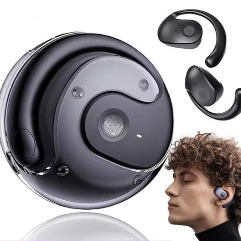 Căști Bluetooth 5.4, cârlig pentru ureche, căști de înaltă fidelitate, apelare HD inteligentă, cu microfon si carlige flexibile pentru urechi,sport, control touch