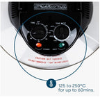 cuptor cu halogen LIVIVO 17L cu element de autocurățare de 1400 W și comenzi analogice ușoare, accesorii inclusiv inel de prelungire, suporturi și clești (negru) și (gri)