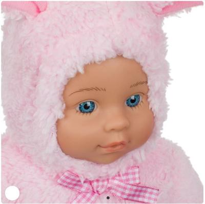 Păpușă bebeluș, îmbracată cu costum de iepuraș, roz – imagine 5