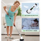 Perie electrica 9 in 1 rotativa pentru curatare eficienta fara efort, maner extensibil, multifunctionala fara fir, baterie cu incarcare USB tip C, 2500mAh, pentru diverse suprafete, cu 9 capete detasabile