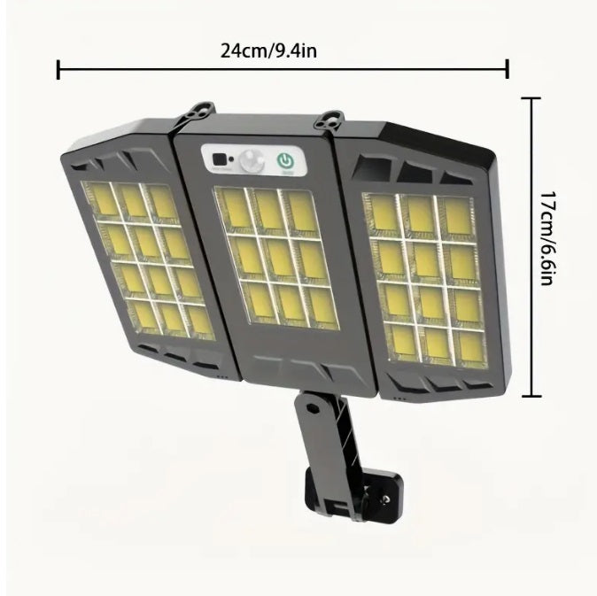 Lampă cu încărcăre solară, 161 x LED COB, senzor de mișcare și telecomandă