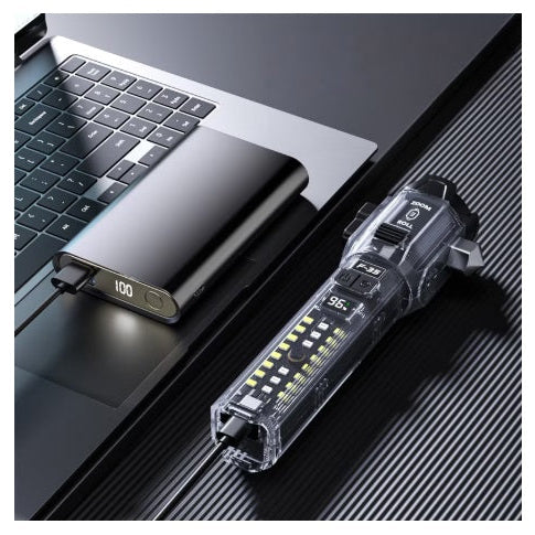 lanternă Multifunctionala 10in1 USB Type-C - Powerbank, Ciocan, Alarma