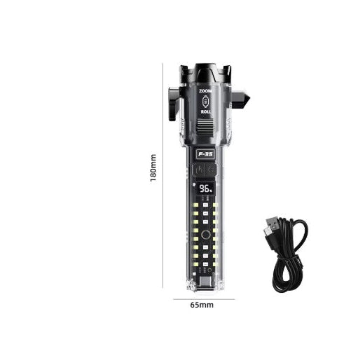 lanternă Multifunctionala 10in1 USB Type-C - Powerbank, Ciocan, Alarma