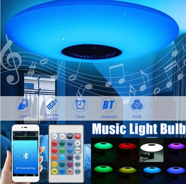 Lampă Plafonieră Smart OZN cu Difuzor Bluetooth