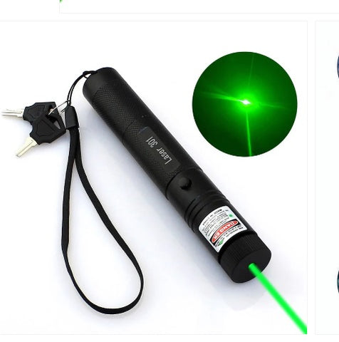 Laser Pointer Verde Cu Efect 3D, Metalic, Acumulator Inclus, negru