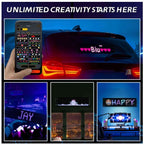 Afisaj led flexibil auto cu app, Panou LED Matrix auto, Display LED programabil flexibil pentru mașină cu telecomandă 60cm х 12cm x 1BUC
