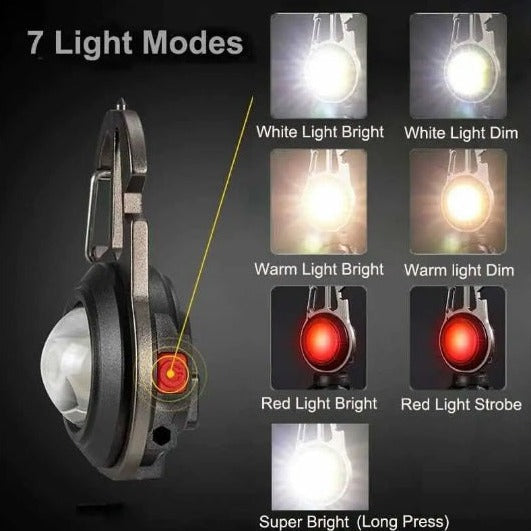 Lanternă LED tip breloc multifuncțională, șurubelnițe, cheie, deschizător sticle – imagine 4