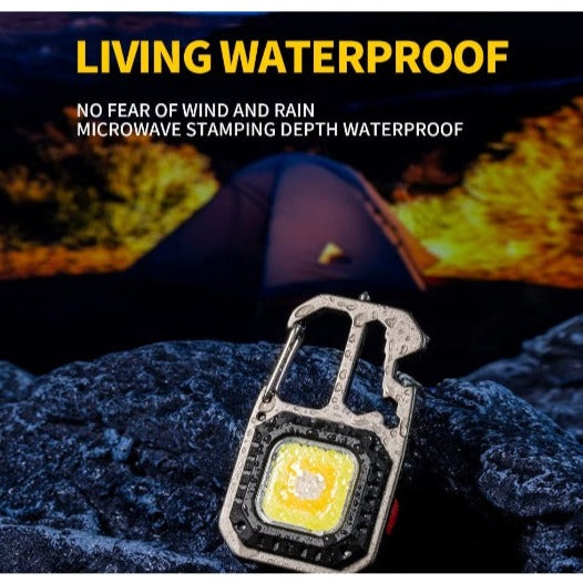 Lanternă LED tip breloc multifuncțională, șurubelnițe, cheie, deschizator sticle – imagine 6