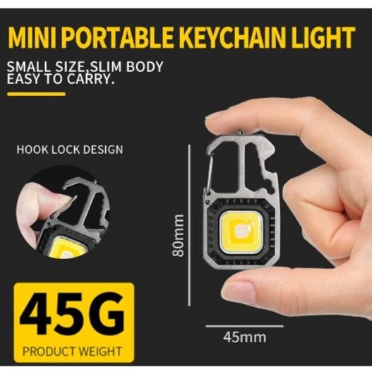 Lanternă LED tip breloc multifuncțională, șurubelnițe, cheie, deschizator sticle – imagine 8