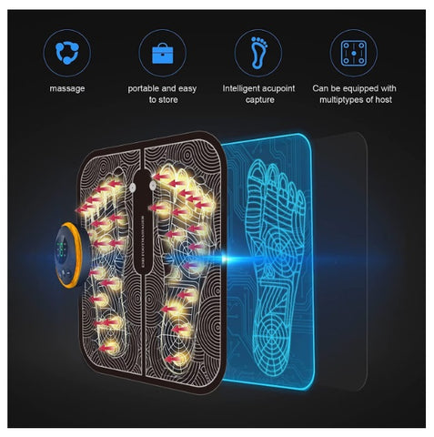 Covoraș pentru masaj pentru picioare, EMS, 9 niveluri de intensitate
