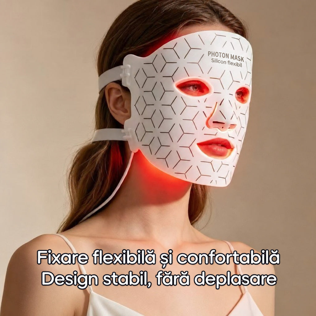 Mască LED cu fixare flexibilă și confortabilă