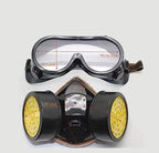 Set Ochelari și Masca de Protectie, 2 Filtre de Carbon Activ, Protecție Vapori, Vopsea, praf