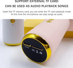 Microfon Karaoke cu Bluetooth, 4 efecte voce, card TF, Recorder, LED RGB, iepuraș – imagine 6