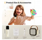 Microfon karaoke Smart copii și adulți, Wireless, 2 microfoane incluse, Bluetooth 5.3, Lumină RGB