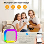 Microfon karaoke Smart copii și adulți, Wireless, 2 microfoane incluse, Bluetooth 5.3, Lumină RGB