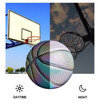 Minge de baschet holografic, Star Ball, multicolor, 24 cm