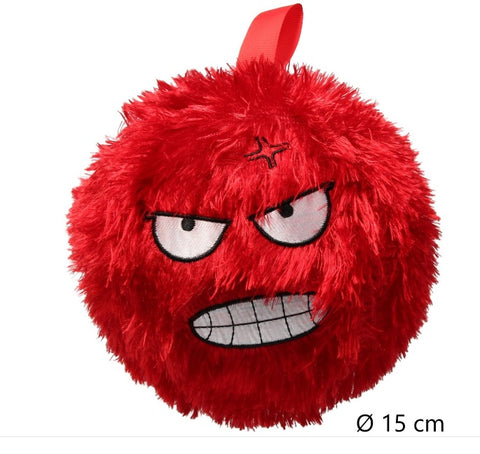 Minge haioasă Angry Face, pentru interior, pufoasă, diametru 15 cm