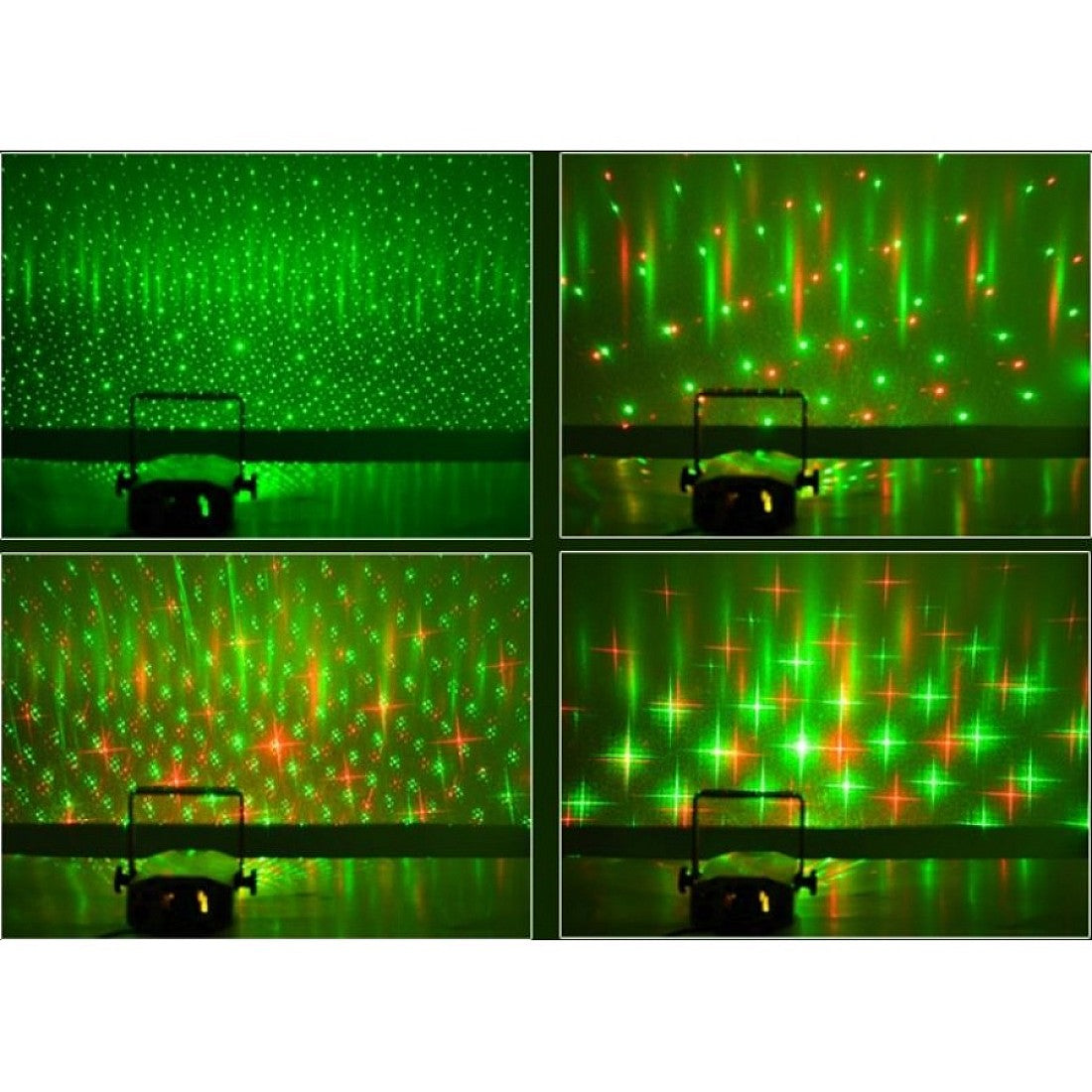 Efecte luminoase laser roșii și verzi