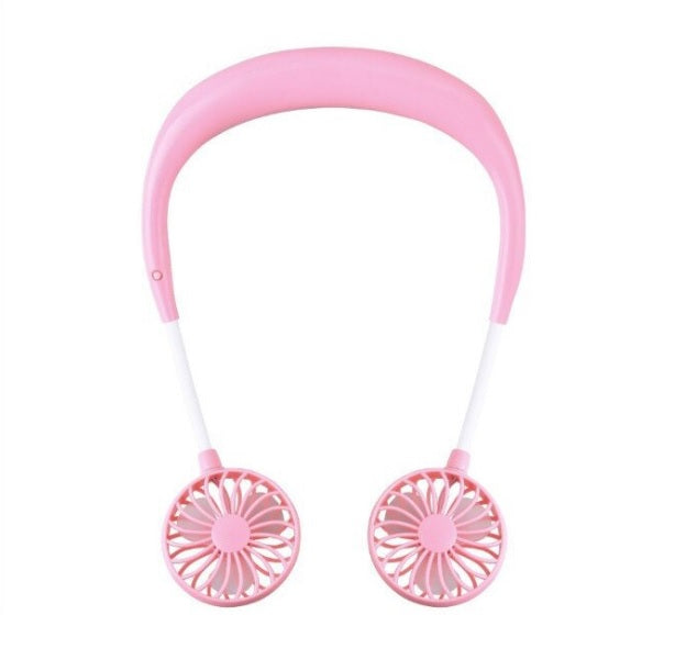 Mini ventilator dublu pentru gât – varianta roz