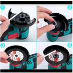 Mini Polizor Flex Unghiular Portabil, 2 acumulatori 12V, 4 discuri, 750W, 1500 mAh, 19500 rpm