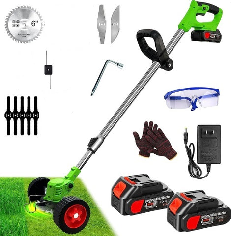 Motocoasa electrica 48V, 4000 mAh, 18000 RPM, cu 2 acumulatori, Si accesoriile prezentate in poze