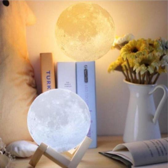 Lampă de veghe cu umidificator, Lună Moon 3D, Aromaterapie