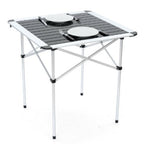 Masă de camping pliabilă, ușoară, portabilă, cadru de exterior din aluminiu – imagine 2