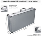 Set ustensile pentru gratar  26 piese, otel inoxidabil,geanta transport aluminiu captusita 43x27x8cm