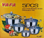 Set oale inox cu capac sticlă , 10 piese