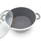 Oala antiaderenta cu capac din sticla 32cm , 8.5L