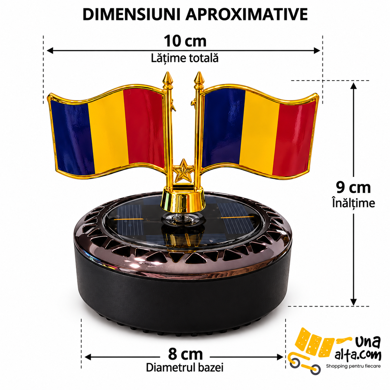 Odorizant solar cu steagurile României - dimensiuni