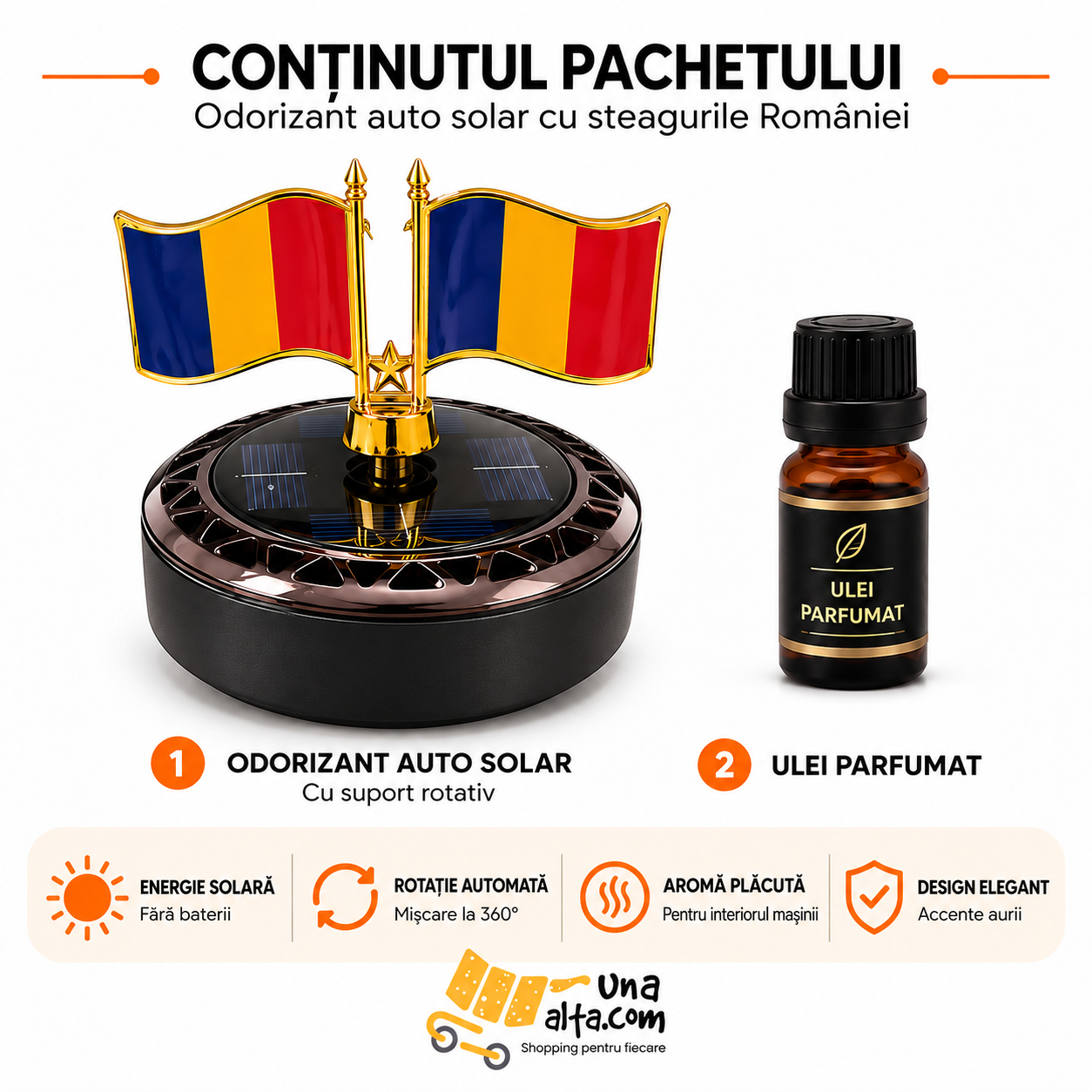 Odorizant solar cu steagurile României - pachet