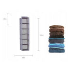 Organizator dulap, 6 compartimente, textil, cu rafturi pentru depozitare, 120 x 30 x 30 cm, negru – imagine 9
