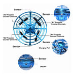 Mini dronă OZN, disc zburător interactiv cu 5 senzori infraroșu, lumina LED