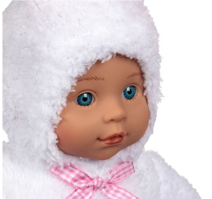 Papușă bebeluș, îmbracat cu costum de unicorn, poliester, 3 ani, 19x11x34cm – imagine 3