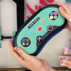 Penar cu fermoar Gaming Joystick, compartimentat,albastru, verde, gri