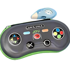 Penar cu fermoar Gaming Joystick, compartimentat,albastru, verde, gri