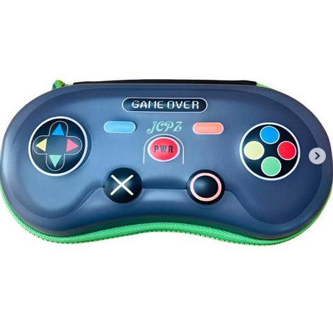 Penar cu fermoar Gaming Joystick, compartimentat,albastru, verde, gri