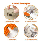 Perie cu abur,  Pentru animale de companie, 3 in 1 Dozator incorporat cu pulverizare, Elimina parului cazut, Peri din Silicon Moi, Efect de Masaj, Stimuleaza Circulatia Sanguina, Reincarcabila prin USB, Bej