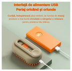 Perie cu abur,  Pentru animale de companie, 3 in 1 Dozator incorporat cu pulverizare, Elimina parului cazut, Peri din Silicon Moi, Efect de Masaj, Stimuleaza Circulatia Sanguina, Reincarcabila prin USB, Bej