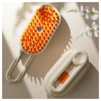 Perie cu abur,  Pentru animale de companie, 3 in 1 Dozator incorporat cu pulverizare, Elimina parului cazut, Peri din Silicon Moi, Efect de Masaj, Stimuleaza Circulatia Sanguina, Reincarcabila prin USB, Bej