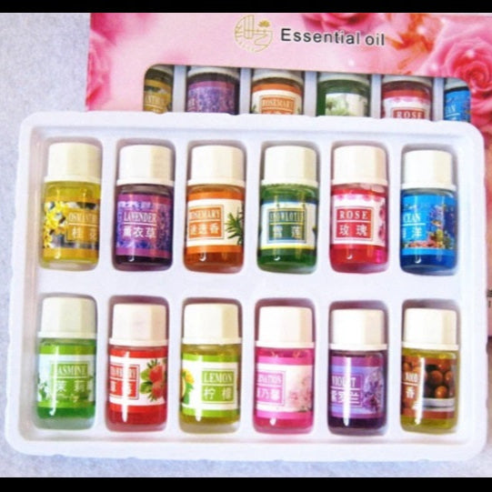 Set 12 x 3ml uleiuri esentiale aer Relaxare Fragrancing, de fructe si flori, pentru parfum Purificator si Umidificator si SPA