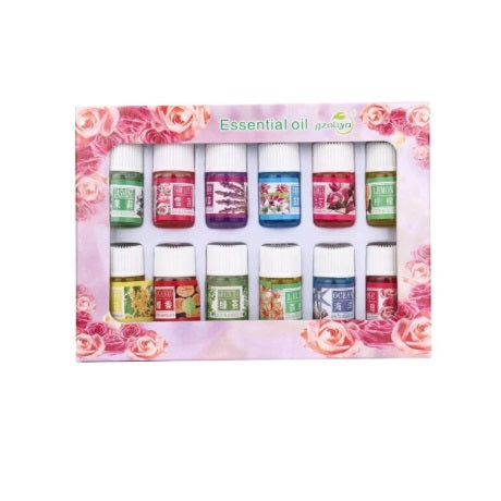 Set 12 x 3ml uleiuri esentiale aer Relaxare Fragrancing, de fructe si flori, pentru parfum Purificator si Umidificator si SPA