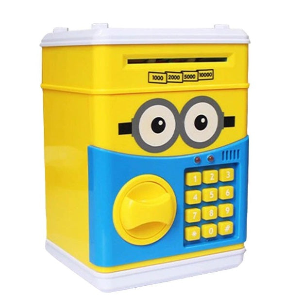 Pușculiță interactivă pentru copii, tip ATM cu cod PIN, model Minion – imagine 1