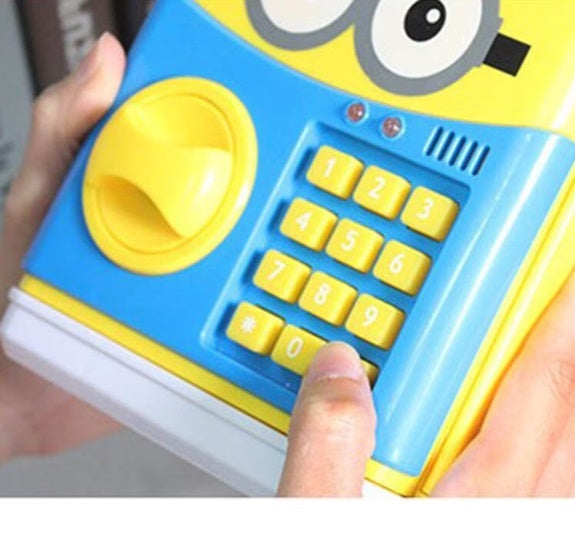 Pușculiță interactivă pentru copii, tip ATM cu cod PIN, model Minion – imagine 5