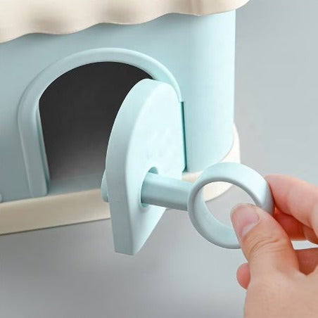 Pușculiță din plastic, design tip casă, dimensiune 20x18x23cm – imagine 4