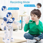 Jucarie Robot Smart Interactiv, Control Telecomanda, Programabil, Inteligent, Muzica, Danseaza, Inregistrare, Merge, Lumini LED, Sunete, Ideala Pentru Copii, Alb